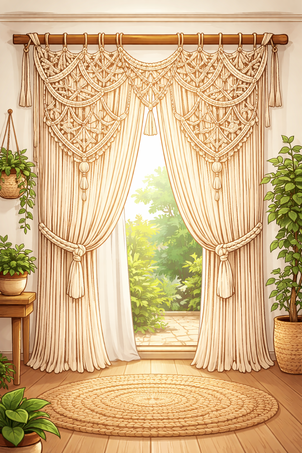 ستاير مكرميه (Macrame Curtaines)