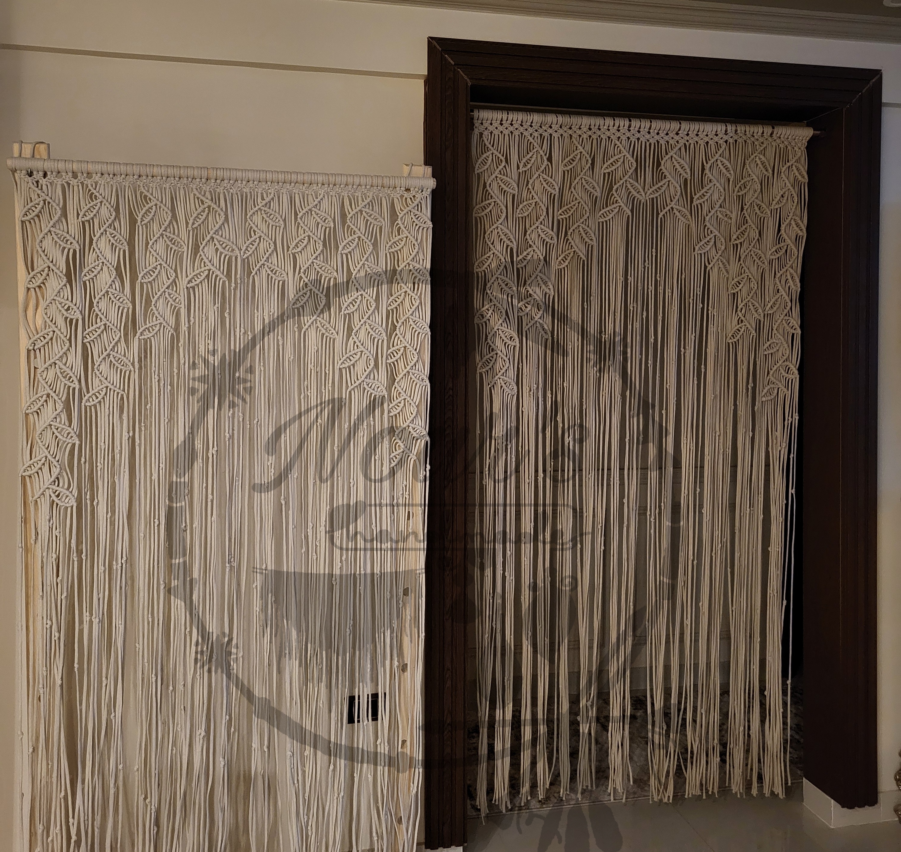 ستارة مكرميه موديل ورقة الشجره 